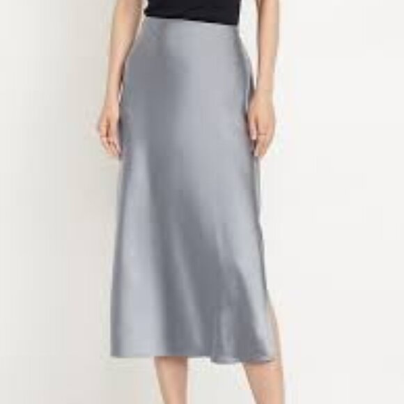 NWT High-Waisted Satin Midi Slip Skirt - XL - Picture 1 of 7